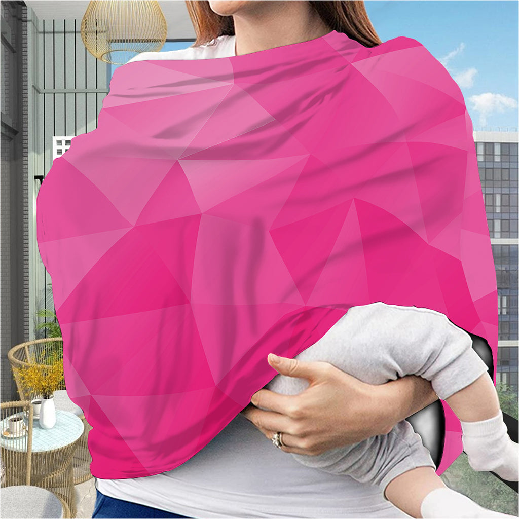 Pink Polygonal Geometric Print Baby Seat Cover
