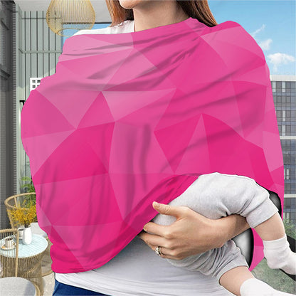 Pink Polygonal Geometric Print Baby Seat Cover