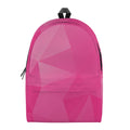 Pink Polygonal Geometric Print School Backpack