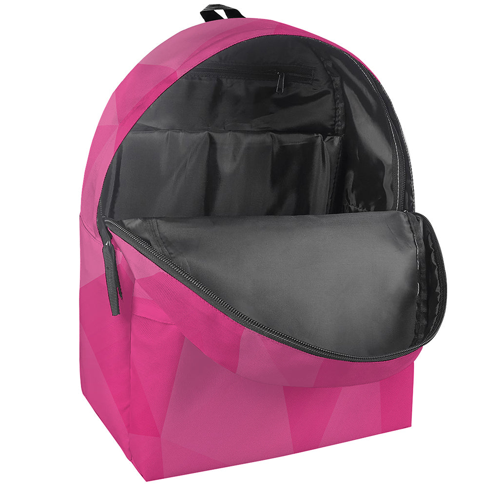 Pink Polygonal Geometric Print Backpack