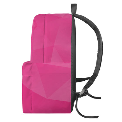 Pink Polygonal Geometric Print Backpack