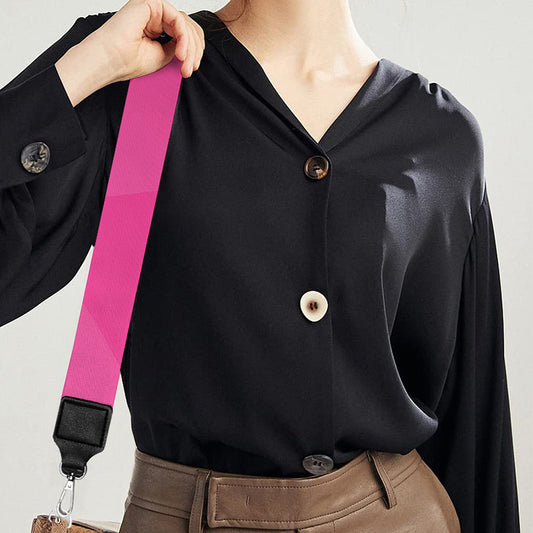 Pink Polygonal Geometric Print Bag Strap