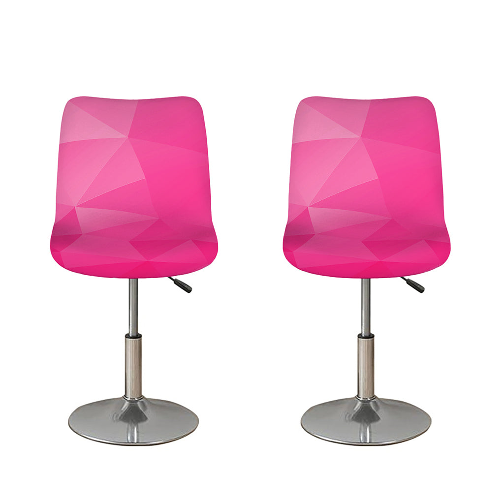 Pink Polygonal Geometric Print Bar Stool Covers