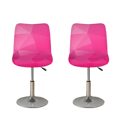 Pink Polygonal Geometric Print Bar Stool Covers