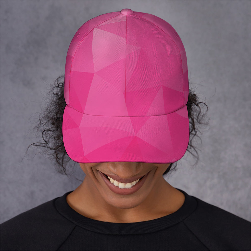 Pink Polygonal Geometric Print Baseball Cap