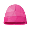 Pink Polygonal Geometric Print Beanie