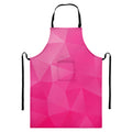 Pink Polygonal Geometric Print Bib Apron With Pocket