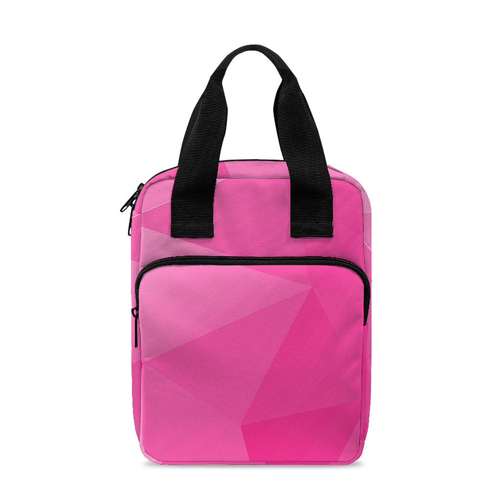 Pink Polygonal Geometric Print Bible Tote Bag
