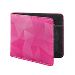 Pink Polygonal Geometric Print Bifold Wallet