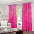 Pink Polygonal Geometric Print Dimout Grommet Curtains