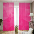 Pink Polygonal Geometric Print Dimout Pencil Pleat Curtains