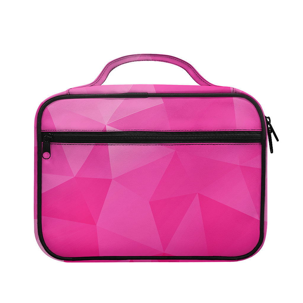 Pink Polygonal Geometric Print Briefcase Bible Bag