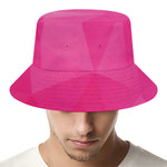 Pink Polygonal Geometric Print Bucket Hat