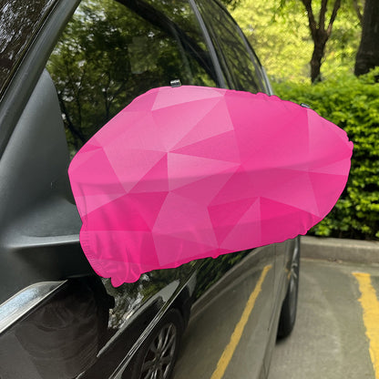 Pink Polygonal Geometric Print Car Side Mirror Covers