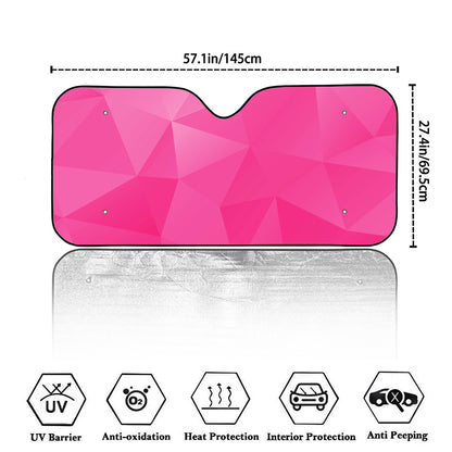 Pink Polygonal Geometric Print Car Windshield Sun Shade