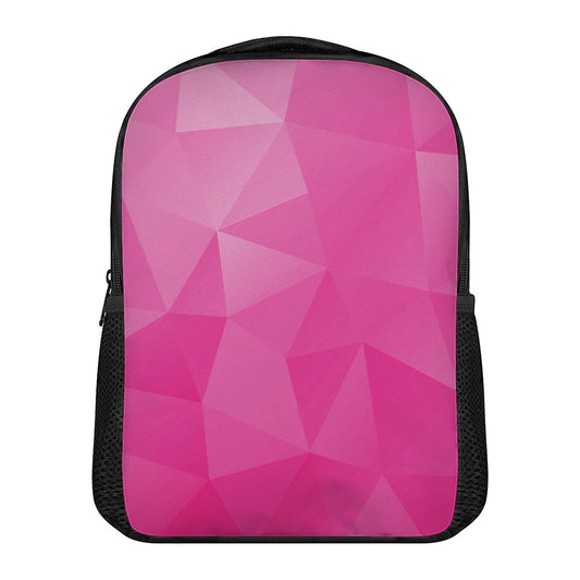 Pink Polygonal Geometric Print Casual Backpack