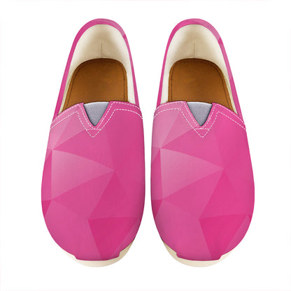 Pink Polygonal Geometric Print Casual Shoes