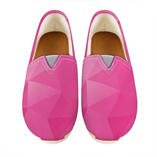 Pink Polygonal Geometric Print Casual Shoes