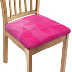 Pink Polygonal Geometric Print Chair Cushion Cover