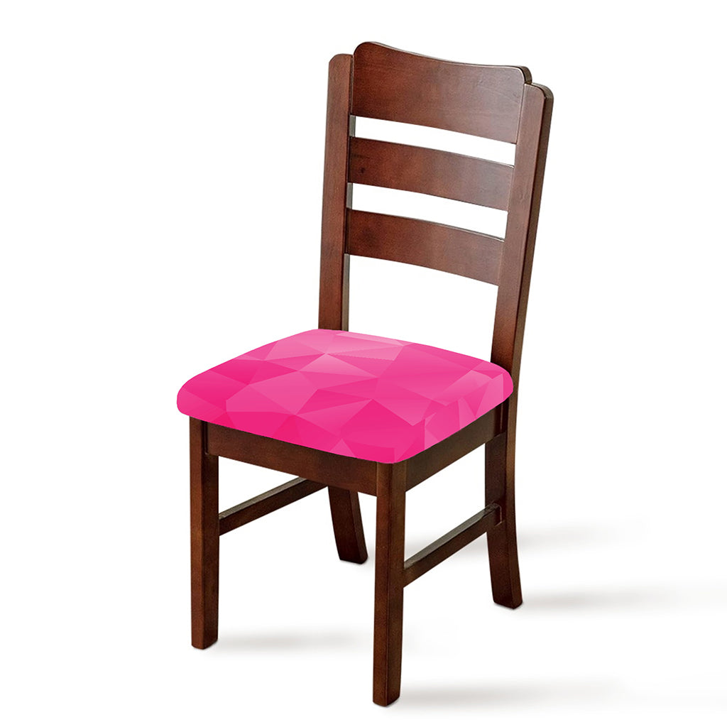 Pink Polygonal Geometric Print Chair Cushion Cover
