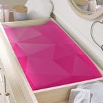 Pink Polygonal Geometric Print Changing Pad Cover