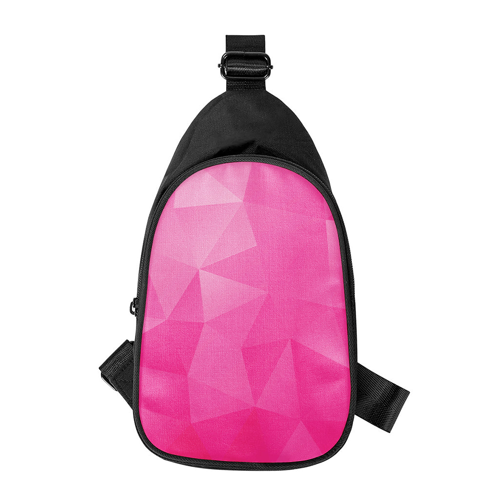 Pink Polygonal Geometric Print Chest Bag