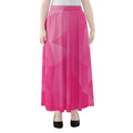 Pink Polygonal Geometric Print Chiffon Maxi Skirt