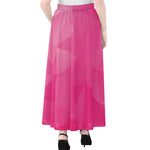 Pink Polygonal Geometric Print Chiffon Maxi Skirt