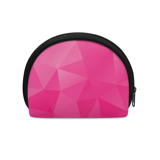 Pink Polygonal Geometric Print Coin Purse