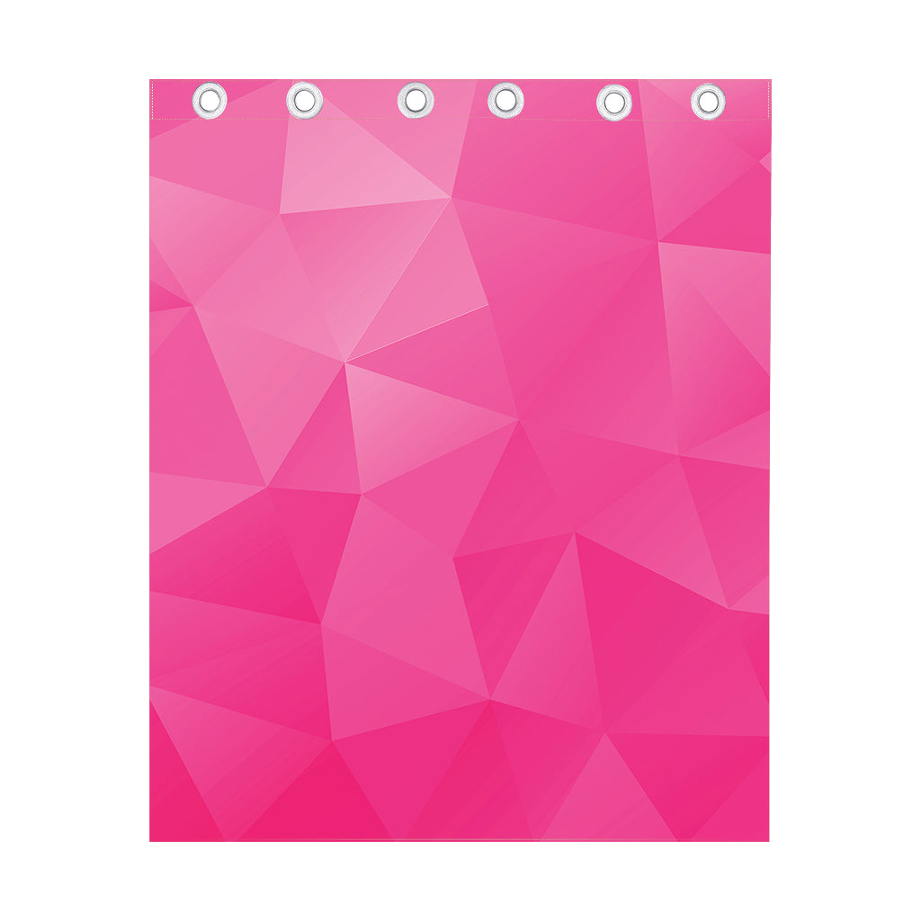 Pink Polygonal Geometric Print Curtain