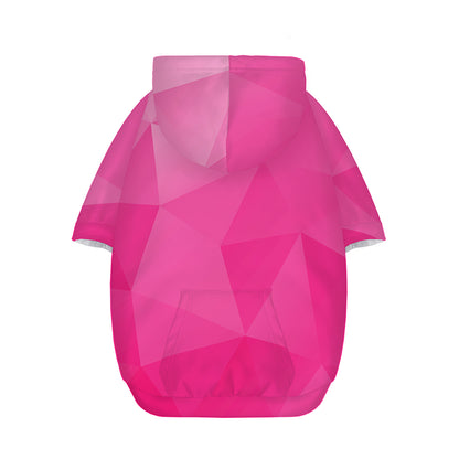 Pink Polygonal Geometric Print Dog Zip Up Hoodie