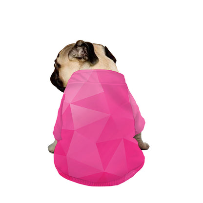 Pink Polygonal Geometric Print Dog Zip Up Jacket