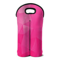 Pink Polygonal Geometric Print Double Neoprene Wine Tote