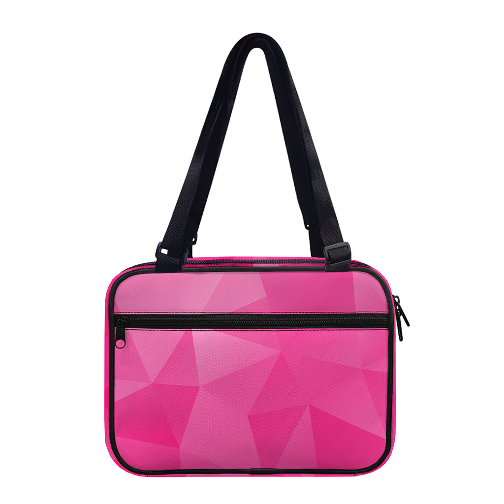 Pink Polygonal Geometric Print Double Strap Bible Bag