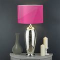 Pink Polygonal Geometric Print Drum Lamp Shade