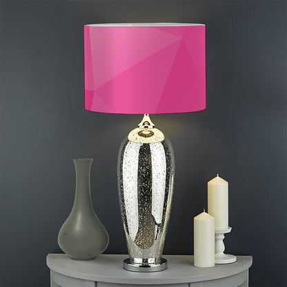 Pink Polygonal Geometric Print Drum Lamp Shade