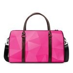 Pink Polygonal Geometric Print Duffle Bag