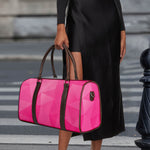 Pink Polygonal Geometric Print Duffle Bag
