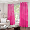 Pink Polygonal Geometric Print Extra Wide Grommet Curtains