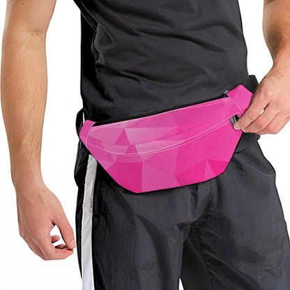 Pink Polygonal Geometric Print Fanny Pack