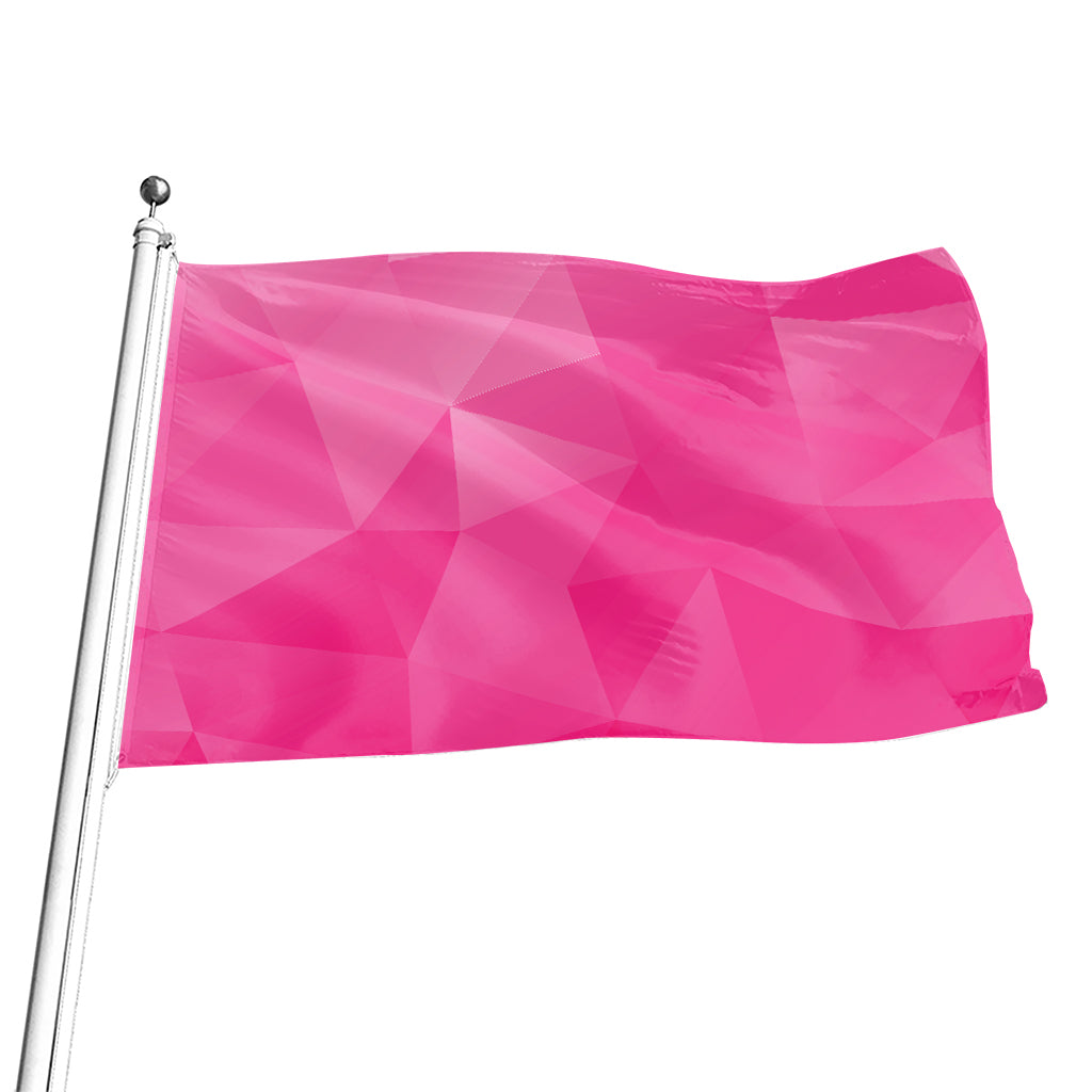 Pink Polygonal Geometric Print Flag
