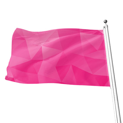 Pink Polygonal Geometric Print Flag