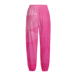 Pink Polygonal Geometric Print Fleece Lined Knit Pants