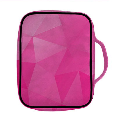 Pink Polygonal Geometric Print Front Pocket Bible Bag