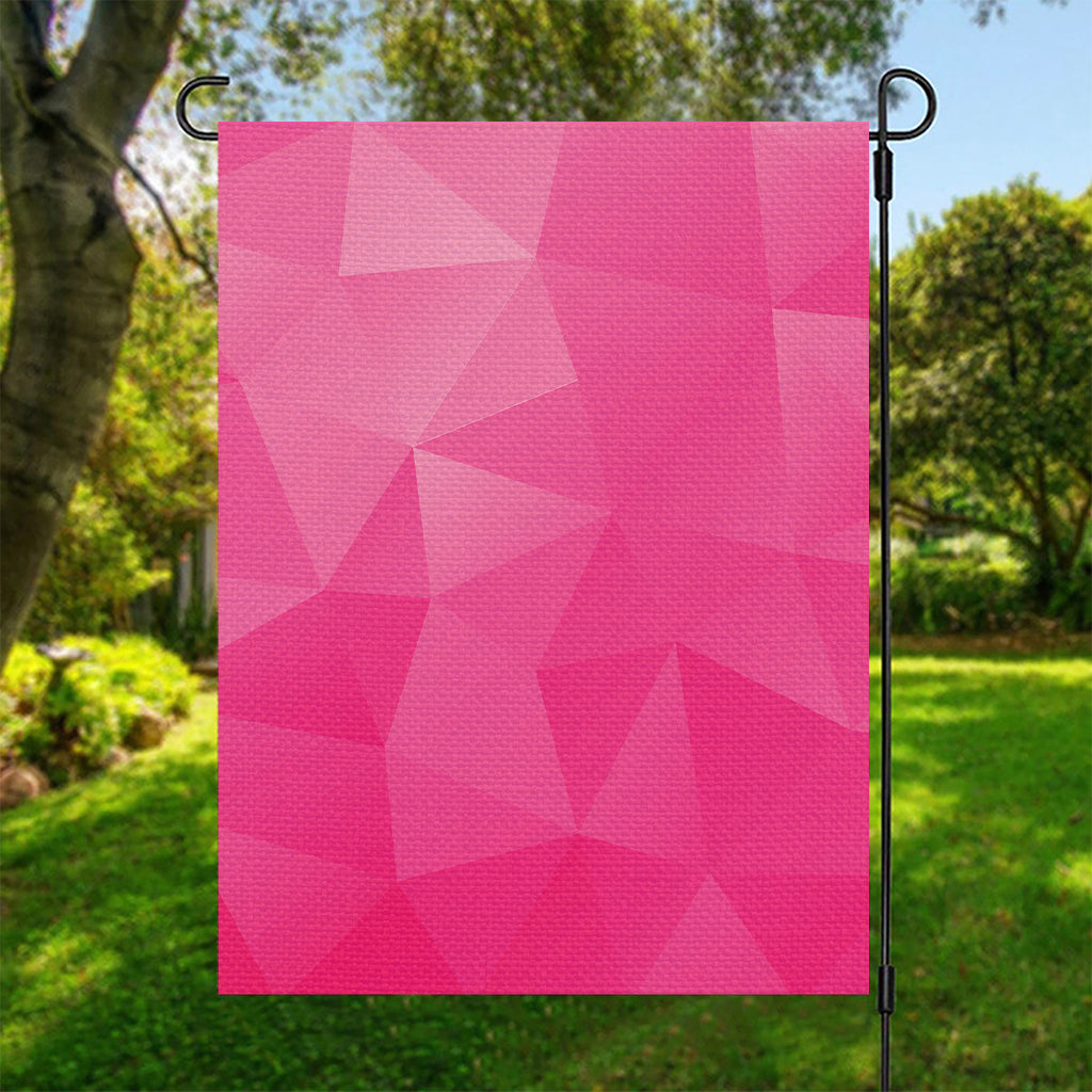 Pink Polygonal Geometric Print Garden Flag