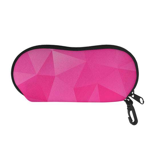 Pink Polygonal Geometric Print Glasses Case