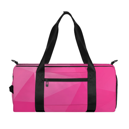 Pink Polygonal Geometric Print Gym Bag
