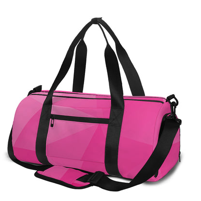 Pink Polygonal Geometric Print Gym Bag