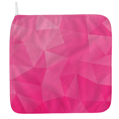 Pink Polygonal Geometric Print Hand Towel