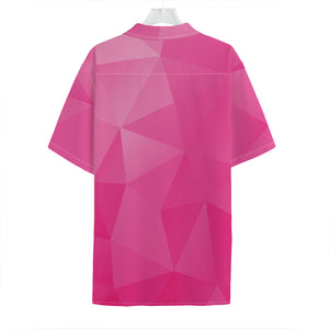 Pink Polygonal Geometric Print Hawaiian Shirt